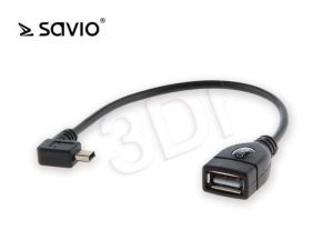 Adapter OTG Savio CL-60 OTG USB - mini USB kątowy M-F