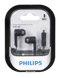 Słuchawki douszne z mikrofonem Philips SHE1405BK/10 (czarny)