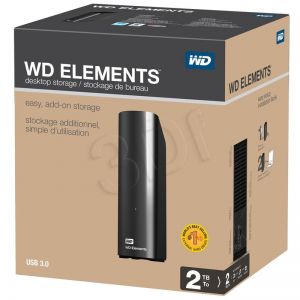 Dysk zewnętrzny WD Elements Deskop WDBWLG0020HBK-EESN ( HDD 2TB ; 3.5\ ; USB 3.0 ; czarny )