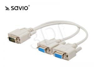 Adapter Rozdzielacz Video Savio CL-66 VGA - 2 x VGA M-F