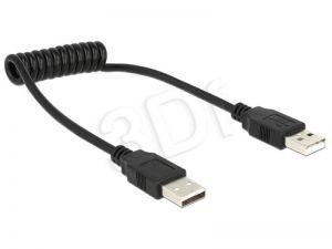 Kabel Delock ( USB spiralny M-M 0,6m czarny )