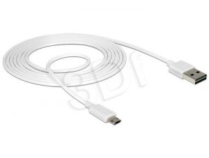 Kabel Delock (EASY USB typ microB - EASY USB typ A M-M 2,0m biały)