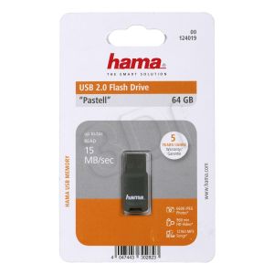 HAMA FLASHDRIVE PASTEL 2.0 64GB 15MB/s (SZARY)