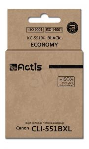 Tusz Actis KC-551BK (do drukarki Canon, zamiennik CLI-551BK standard 12ml czarny Chip)