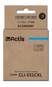 Tusz Actis KC-551C (do drukarki Canon, zamiennik CLI-551C standard 12ml cyan Chip)