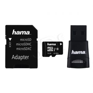 Hama Polska micro SDHC 16GB UHS Class U1,Class 10 + Adapter microSD-SD, Adapter microSD-USB