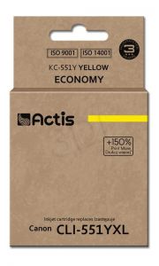 Tusz Actis KC-551Y (do drukarki Canon, zamiennik CLI-551Y standard 12ml yellow Chip)