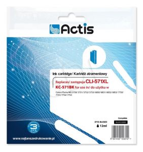 Tusz Actis KC-571BK (do drukarki Canon, zamiennik CLI-571BK standard 12ml czarny)