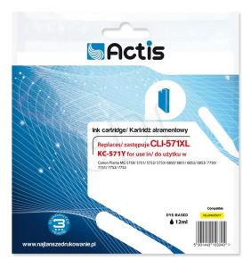 Tusz Actis KC-571Y (do drukarki Canon, zamiennik CLI-571Y standard 12ml yellow)