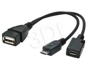 Kabel Gembird AF-BM 2.0 ( USB(F) - micro USB(M) + micro USB(F) 0,15m czarny )