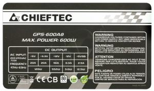 Zasilacz Chieftec GPS-600A8 (600W) 120mm