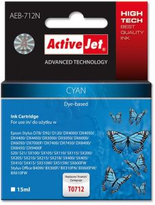 Tusz Activejet AEB-712N (do drukarki Epson, zamiennik T0712, T0892, T1002 supreme 15ml cyan)