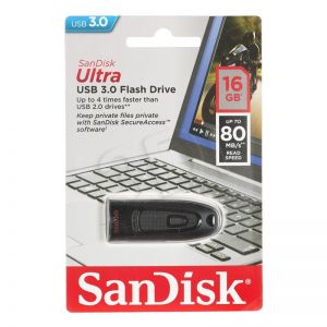 Sandisk Flashdrive Ultra 16GB USB 3.0 Czarny