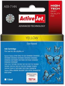 Tusz Activejet AEB-714N (do drukarki Epson, zamiennik T0714, T0894, T1004 supreme 15ml yellow)