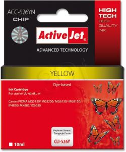 Tusz Activejet ACC-526YN (do drukarki Canon, zamiennik CLI-526Y supreme 10ml yellow Chip)