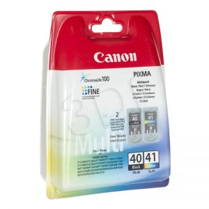 Tusz Canon zestaw PG-40/CL-41=PG40/CL41=0615B043, zawiera czarny i kolor, PG-40+CL-41