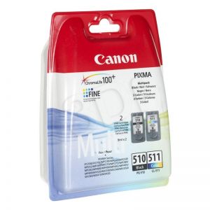 Tusz Canon zestaw PG-510/CL-511=PG510/CL511=2970B010, zawiera czarny i kolor, PG-510+CL-511