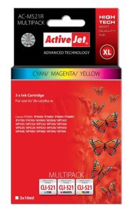 Tusz Activejet AC-M521R (do drukarki Canon, zamiennik CLI-521 premium 3x10ml cyan,yellow,magenta Chi