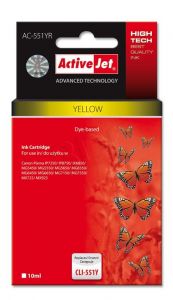 Tusz Activejet AC-551YR (do drukarki Canon, zamiennik CLI-551Y premium 8ml yellow Chip)