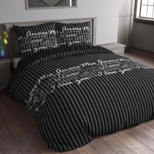 Pościel Sleeptime TI\'AMO BLACK 200x200+2 Poszewki 80X80