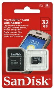 Sandisk micro SDHC SDSDQM-032G-B35A 32GB Class 4 + ADAPTER microSD-SD