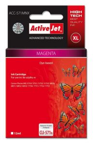 Tusz Activejet ACC-571MNX (do drukarki Canon, zamiennik CLI-571M XL supreme 12ml magenta Chip)