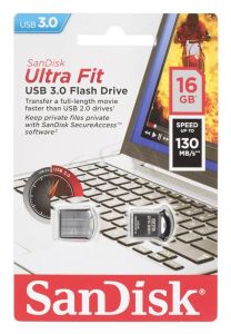 Sandisk Flashdrive Ultra Fit 16GB USB 3.0 srebrny