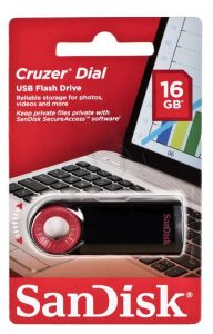 Sandisk Flashdrive Cruzer Dial 16GB USB 2.0 czarno-czerwony