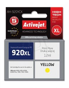 Tusz Activejet AH-920YCX (do drukarki Hewlett Packard, zamiennik HP 920XL CD974AE premium 12ml yello