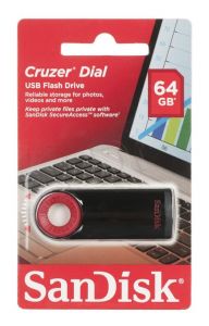 Sandisk Flashdrive Cruzer Dial 64GB USB 2.0 czarno-czerwony