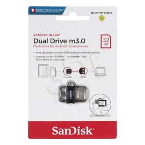 Sandisk Flashdrive Ultra Dual Drive M3.0 32GB USB 3.0 szary