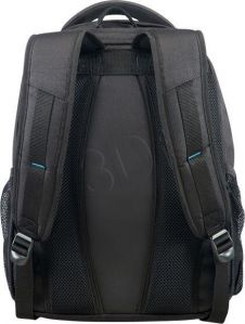 Samsonite Plecak na notebooka 33G-09-001 14,1\ Czarny, błękitne akcenty i logo American Tourister.