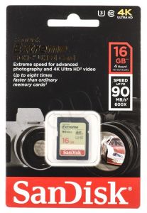 Sandisk SDHC Extreme 16GB Class 10