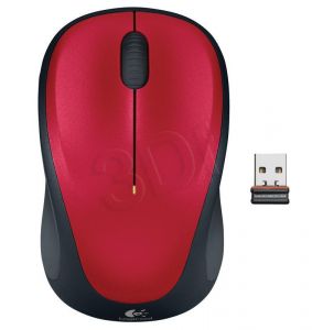 Mysz bezprzewodowa Logitech optyczna M235 czerwony