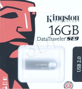 Kingston Flashdrive DataTraveler SE9 16GB USB 2.0 Srebrny