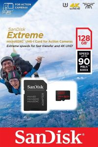 Sandisk micro SDXC EXTREME 128GB UHS Class U1,V30 + Adapter microSD-SD