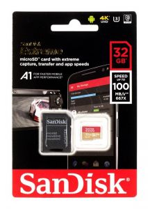 Sandisk SDHC Extreme 32GB UHS Class U3,V30 + Adapter microSD-SD