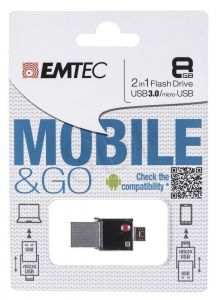 Emtec Flashdrive Mobile & Go 8GB microUSB/USB 3.0 OTG czarny