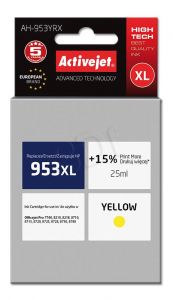 Tusz Activejet AH-953YRX (do drukarki Hewlett Packard, zamiennik 953XL F6U18AE premium 25ml yellow C