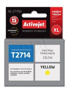 Tusz Activejet AE-27YNX (do drukarki Epson, zamiennik 27XL T2714 supreme 18,2ml yellow Chip)