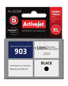 Tusz Activejet AH-903BR (do drukarki Hewlett Packard, zamiennik 903 T6L99AE premium 20ml czarny Chip