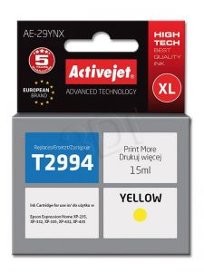 Tusz Activejet AE-29YNX (do drukarki Epson, zamiennik 29XL T2994 supreme 15ml yellow Chip)