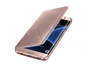 Galaxy S7 Edge Clear View Cover Pink Gold