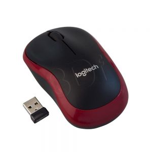 Logitech Mysz bezprzewodowa optyczna M185 czarno-czerwona