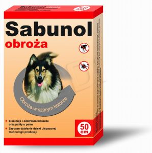 SABUNOL - szara obroża przeciw pchłom i klesz 50cm